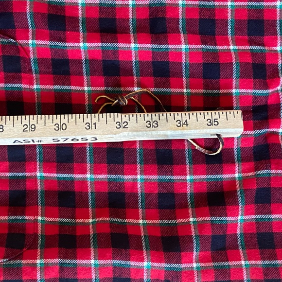 Lands' End women's red plaid flannel sherpa fleece lined long robe size XS - Picture 4 of 15